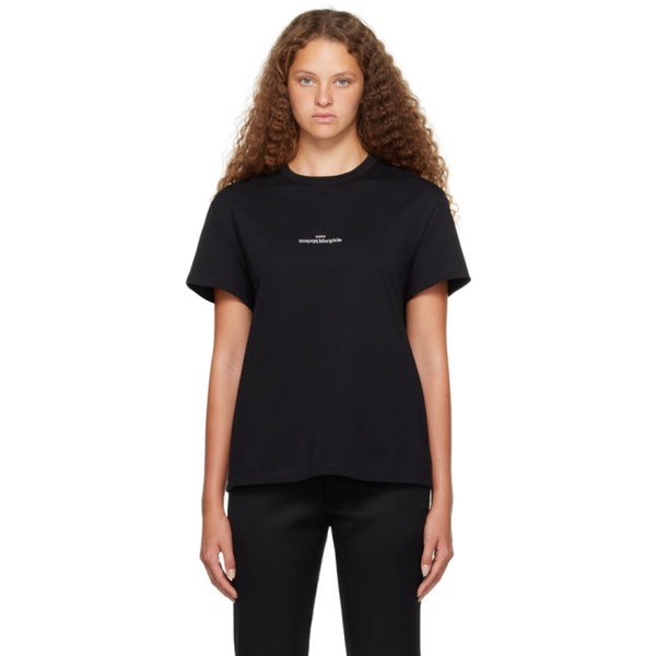메종마르지엘라 메종마르지엘라 Maison Margiela Black Printed T-Shirt 231168F110014