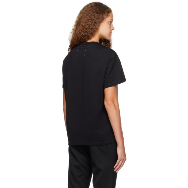 메종마르지엘라 메종마르지엘라 Maison Margiela Black Printed T-Shirt 231168F110014