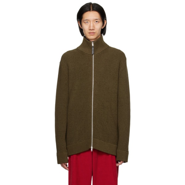 메종마르지엘라 메종마르지엘라 Maison Margiela Green Zip-Up Sweater 232168M202000