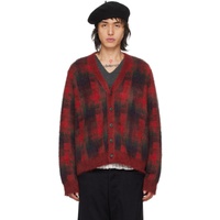 메종마르지엘라 Maison Margiela Red Check Cardigan 241168M200002