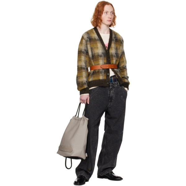 메종마르지엘라 메종마르지엘라 Maison Margiela Brown Check Cardigan 241168M200001