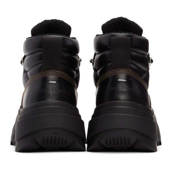 메종마르지엘라 메종마르지엘라 Maison Margiela Black Leather Lace-Up Boots 221168F120026