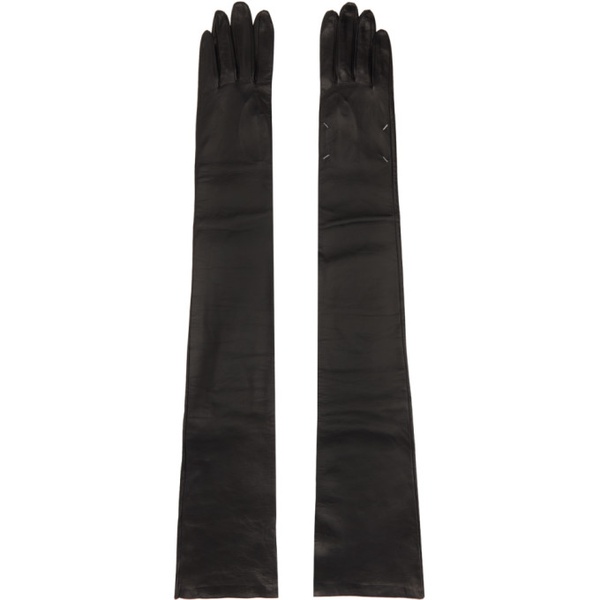 메종마르지엘라 메종마르지엘라 Maison Margiela Black Leather Gloves 232168F012000