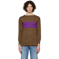 메종마르지엘라 Maison Margiela Brown & Purple Striped Sweater 222168M202017