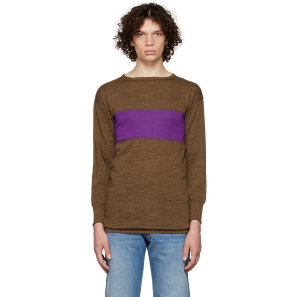 메종마르지엘라 메종마르지엘라 Maison Margiela Brown & Purple Striped Sweater 222168M202017