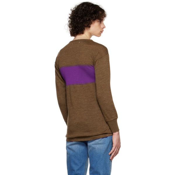메종마르지엘라 메종마르지엘라 Maison Margiela Brown & Purple Striped Sweater 222168M202017