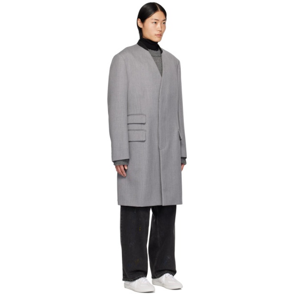 메종마르지엘라 메종마르지엘라 Maison Margiela Gray Collarless Coat 232168M176011