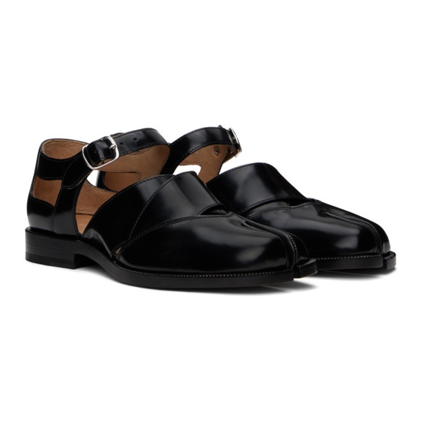 메종마르지엘라 메종마르지엘라 Maison Margiela Black Tabi Leather Sandals 242168F120000