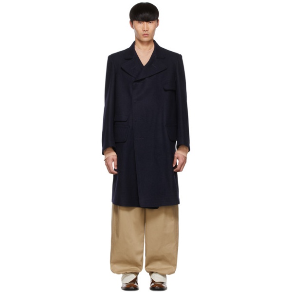 메종마르지엘라 메종마르지엘라 Maison Margiela Navy Wool Coat 221168M176023