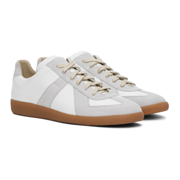 메종마르지엘라 메종마르지엘라 Maison Margiela White & Gray Replica Sneakers 242168M237028