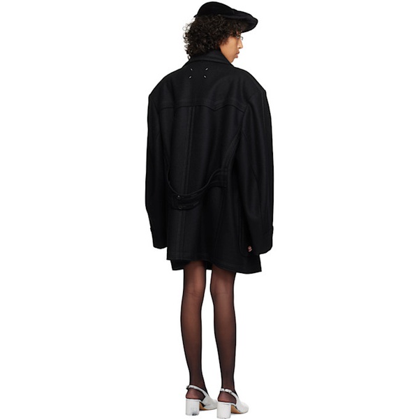 메종마르지엘라 메종마르지엘라 Maison Margiela Black Oversized Coat 232168F059000