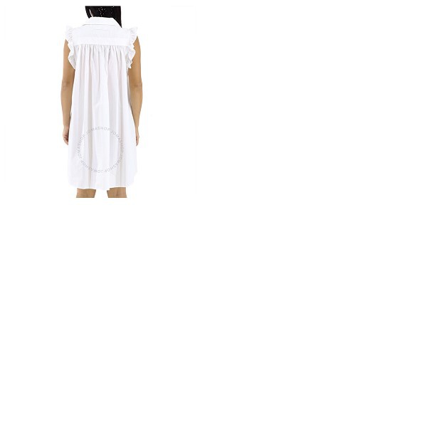 메종마르지엘라 Mm6 메종 마르지엘라 Mm6 메종마르지엘라 Maison Margiela Mm6 White Ruffle Sleeves Jacquard Smocked Dress S32CU0130-S52728-961