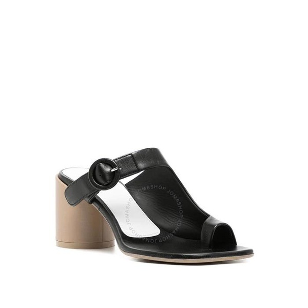  Mm6 메종 마르지엘라 Mm6 메종마르지엘라 Maison Margiela Ladies Black Leather Buckle Sandals S59WP0182-P2589-T8013