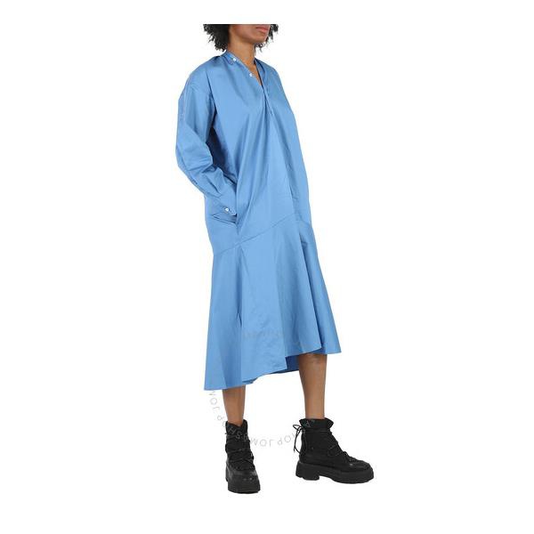  Mm6 메종 마르지엘라 Mm6 메종마르지엘라 Maison Margiela Ladies Prussian Blue Asymmetric Cotton Shirt Dress S52CT0744-S76434-521