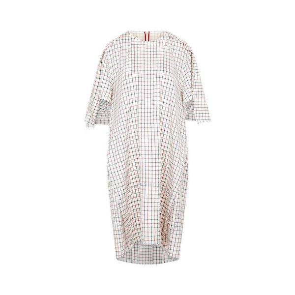  Mm6 메종 마르지엘라 Mm6 메종마르지엘라 Maison Margiela Maison Margiela Ladies Ecru All-Over Checkered Shirt Dress SI0CT0004S60381-107F