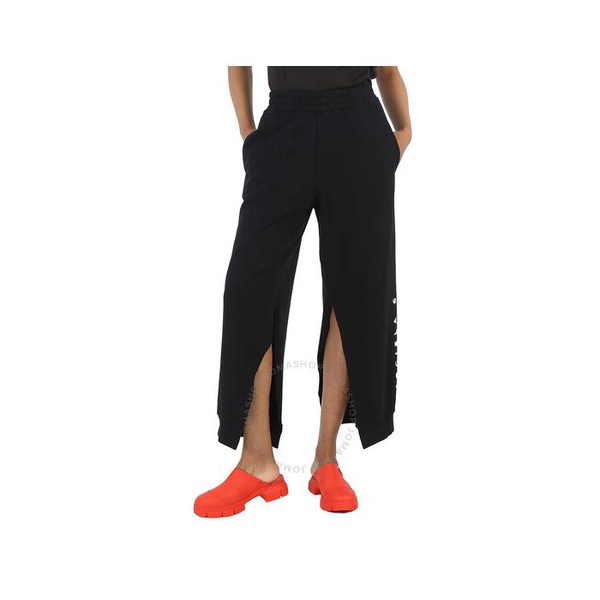  Mm6 메종 마르지엘라 Mm6 메종마르지엘라 Maison Margiela Ladies Black Logo-Print Cotton Track Pants S52KA0397-S25537-900