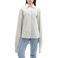 Mm6 메종 마르지엘라 Mm6 메종마르지엘라 Maison Margiela Mm6 Ladies Ecru / Light Blue Striped Oversized Cotton Shirt S52DL0175-S54453-002F