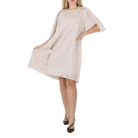 Mm6 메종 마르지엘라 Mm6 메종마르지엘라 Maison Margiela Maison Margiela Ladies Ecru All-Over Checkered Shirt Dress SI0CT0004S60381-107F