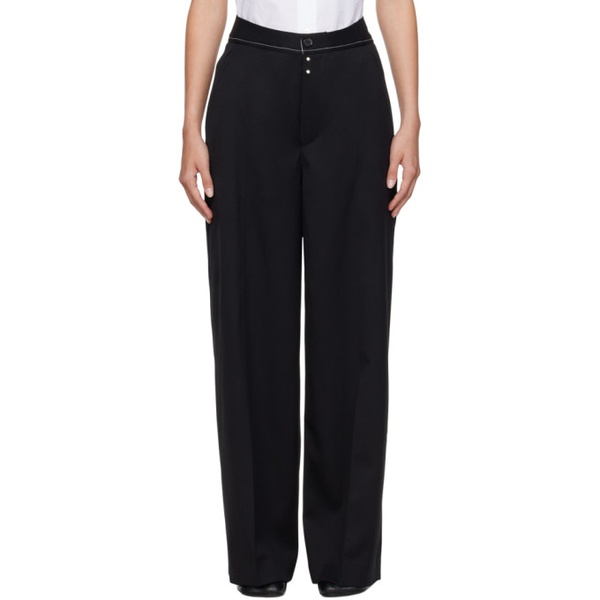  MM6 메종 마르지엘라 MM6 메종마르지엘라 Maison Margiela Black Wide-leg Trousers 232188F087002