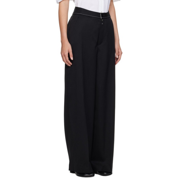  MM6 메종 마르지엘라 MM6 메종마르지엘라 Maison Margiela Black Wide-leg Trousers 232188F087002