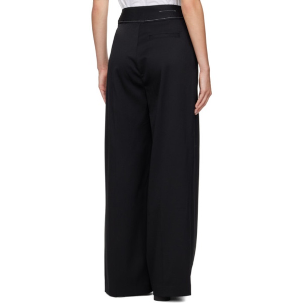  MM6 메종 마르지엘라 MM6 메종마르지엘라 Maison Margiela Black Wide-leg Trousers 232188F087002