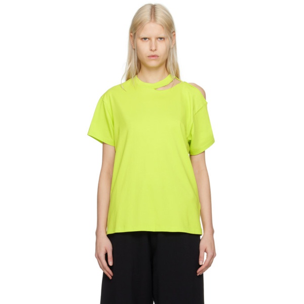  MM6 메종 마르지엘라 MM6 메종마르지엘라 Maison Margiela Green Safety Pin T-Shirt 241188F110023