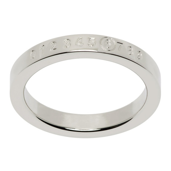 MM6 메종 마르지엘라 MM6 메종마르지엘라 Maison Margiela Silver Numeric Minimal Signature Ring 241188M147008