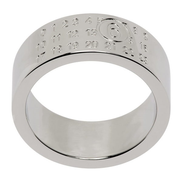  MM6 메종 마르지엘라 MM6 메종마르지엘라 Maison Margiela Silver Numeric Minimal Signature Ring 241188M147012