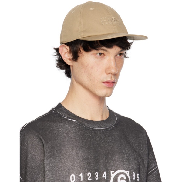  MM6 메종 마르지엘라 MM6 메종마르지엘라 Maison Margiela Beige Embroidered Cap 241188M139001