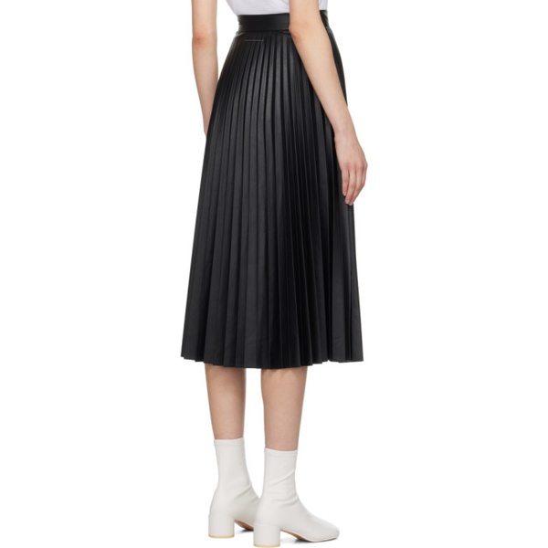  MM6 메종 마르지엘라 MM6 메종마르지엘라 Maison Margiela Black Pleated Midi Skirt 241188F092009
