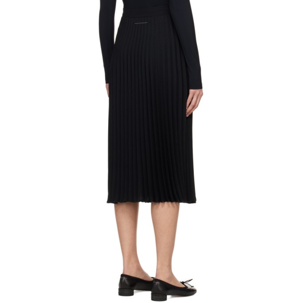  MM6 메종 마르지엘라 MM6 메종마르지엘라 Maison Margiela Black Pleated Midi Skirt 241188F092010