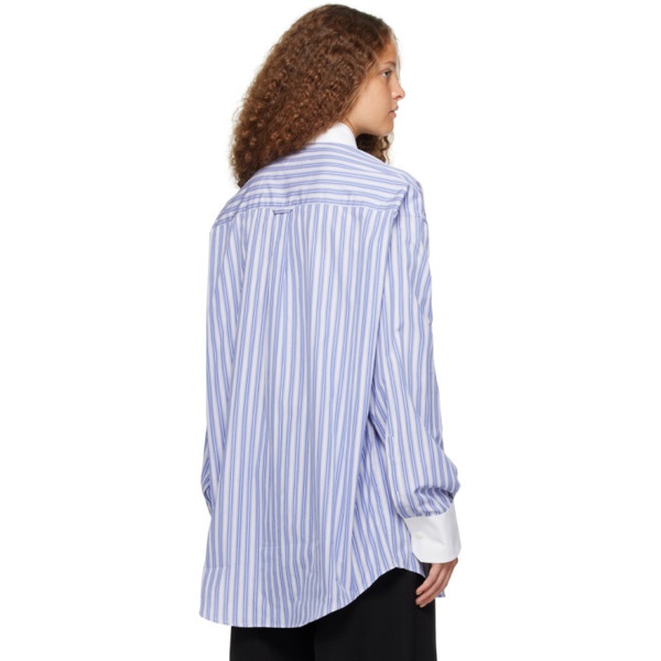  MM6 메종 마르지엘라 MM6 메종마르지엘라 Maison Margiela Blue & White Striped Shirt 232188F109006