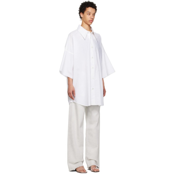  MM6 메종 마르지엘라 MM6 메종마르지엘라 Maison Margiela White Oversized Shirt 231188F109033