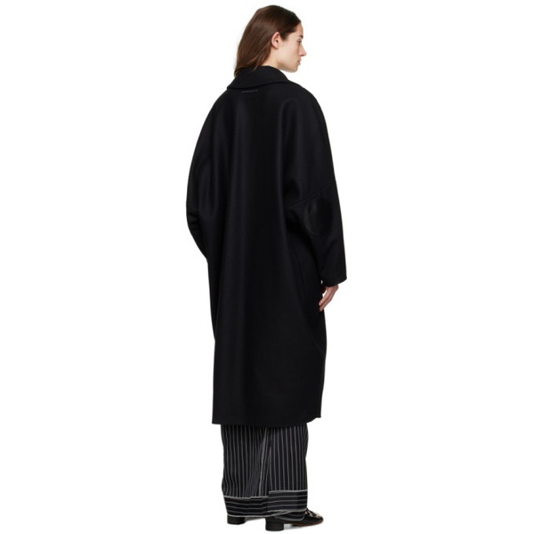 MM6 메종 마르지엘라 MM6 메종마르지엘라 Maison Margiela Black Single-Breasted Coat 231188F059002