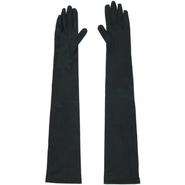  MM6 메종 마르지엘라 MM6 메종마르지엘라 Maison Margiela Green & Black Printed Floral Gloves 232188F012004