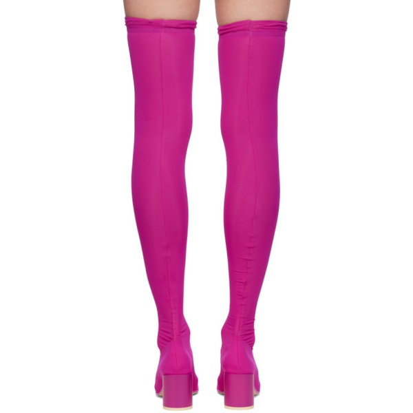  MM6 메종 마르지엘라 MM6 메종마르지엘라 Maison Margiela Pink Thigh-High Sock Boots 231188F115000