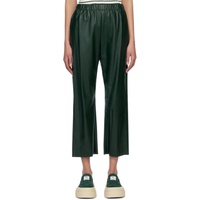 MM6 메종 마르지엘라 MM6 메종마르지엘라 Maison Margiela Green Two-Pocket Faux-Leather Trousers 231188F087009