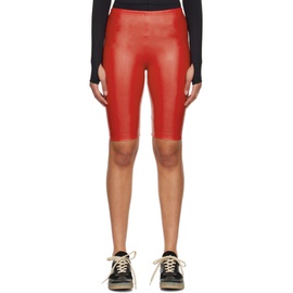 MM6 메종 마르지엘라 MM6 메종마르지엘라 Maison Margiela Red Faux-Leather Shorts 231188F088014