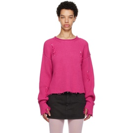 MM6 메종 마르지엘라 MM6 메종마르지엘라 Maison Margiela Pink Distressed Sweater 231188F096018