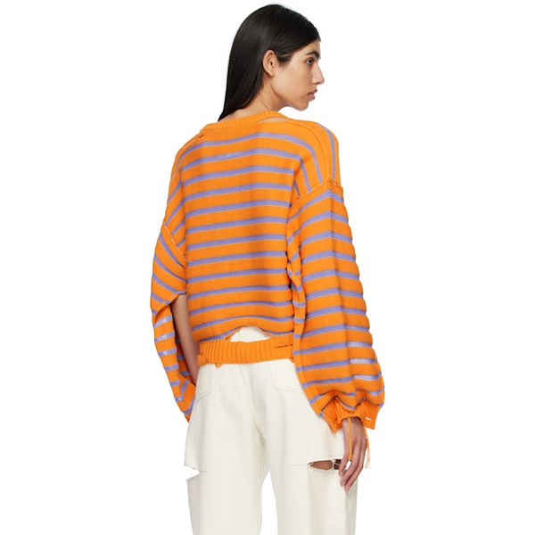 MM6 메종 마르지엘라 MM6 메종마르지엘라 Maison Margiela Orange Striped Sweater 231188F096006
