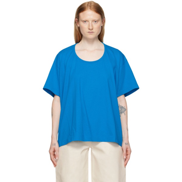  MM6 메종 마르지엘라 MM6 메종마르지엘라 Maison Margiela Blue Cut-Out T-Shirt 222188F110015