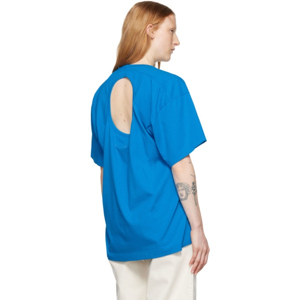  MM6 메종 마르지엘라 MM6 메종마르지엘라 Maison Margiela Blue Cut-Out T-Shirt 222188F110015