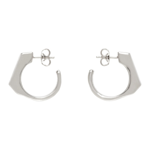  MM6 메종 마르지엘라 MM6 메종마르지엘라 Maison Margiela Silver Metal Chiseled Earrings 241188F022010