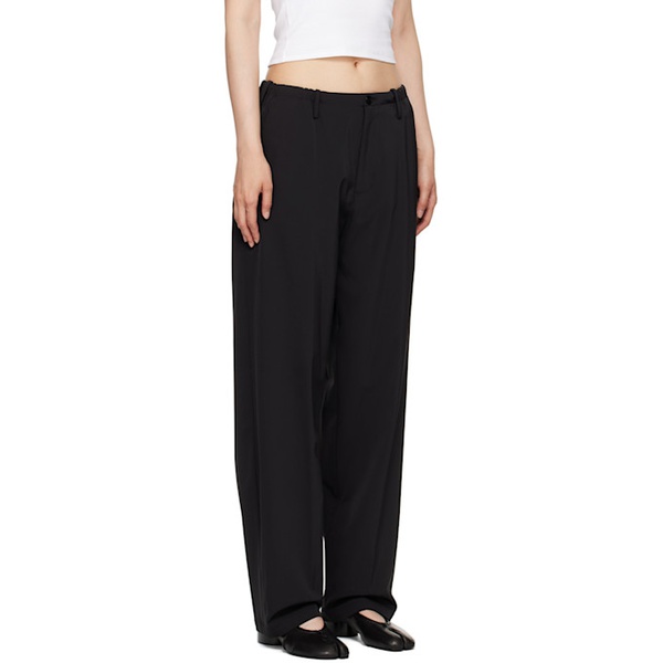  MM6 메종 마르지엘라 MM6 메종마르지엘라 Maison Margiela Black Drawstring Trousers 241188F087012