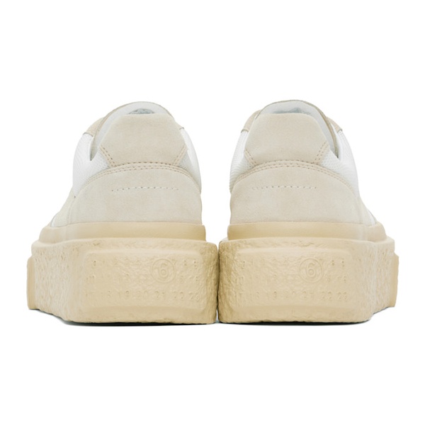  MM6 메종 마르지엘라 MM6 메종마르지엘라 Maison Margiela 오프화이트 Off-White & Beige Gambetta Lace-Up Platform Sneakers 242188F128008