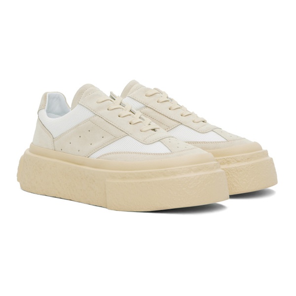  MM6 메종 마르지엘라 MM6 메종마르지엘라 Maison Margiela 오프화이트 Off-White & Beige Gambetta Lace-Up Platform Sneakers 242188F128008