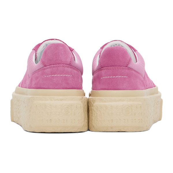  MM6 메종 마르지엘라 MM6 메종마르지엘라 Maison Margiela Pink Gambetta Lace-Up Platform Sneakers 242188F128010