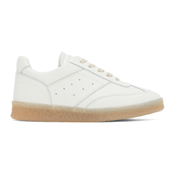  MM6 메종 마르지엘라 MM6 메종마르지엘라 Maison Margiela 오프화이트 Off-White 6 Court Sneakers 242188F128012