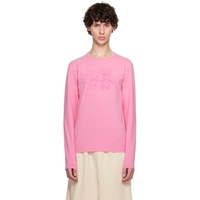 MM6 메종 마르지엘라 MM6 메종마르지엘라 Maison Margiela Pink Flocked Long Sleeve T-Shirt 242188M213012