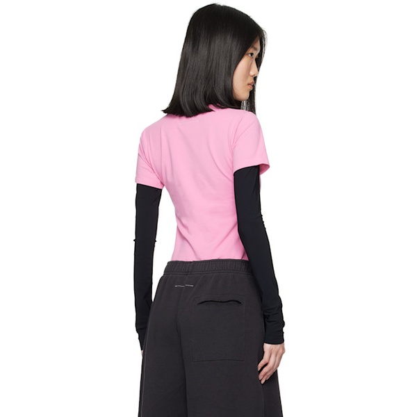  MM6 메종 마르지엘라 MM6 메종마르지엘라 Maison Margiela Pink & Black Layered Long Sleeve T-Shirt 242188F110021